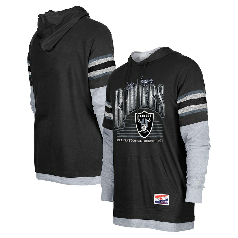 Las Vegas Raiders New Era Twofer Long Sleeve Hooded T-Shirt Black - NFL