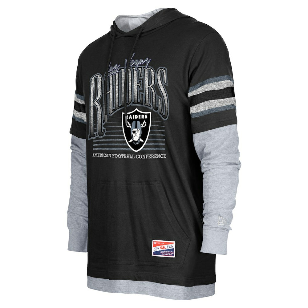 Las Vegas Raiders New Era Twofer Long Sleeve Hooded T-Shirt Black - NFL