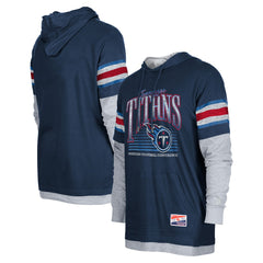 Tennessee Titans New Era Twofer Long Sleeve Hooded T-Shirt Navy - NFL