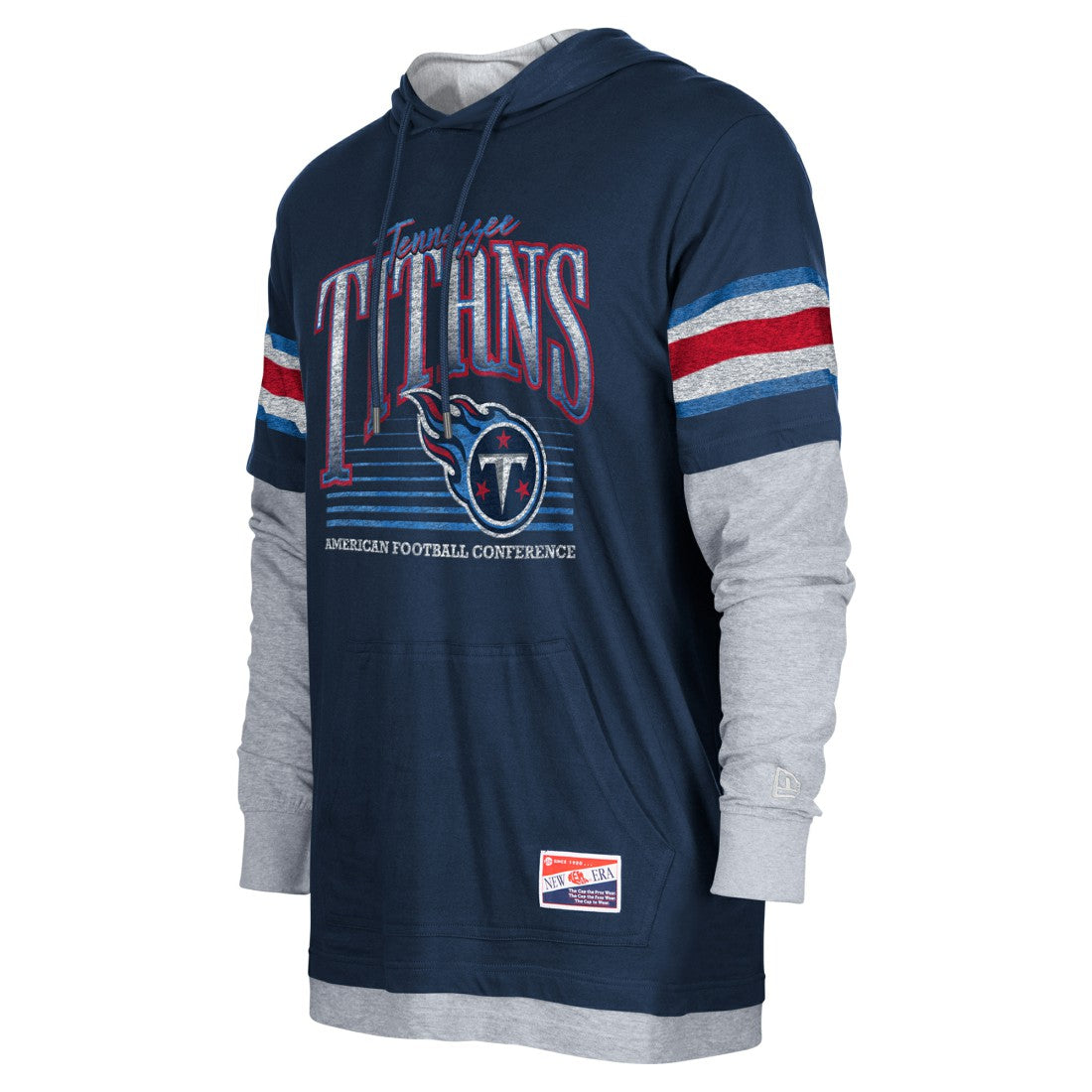 Tennessee Titans New Era Twofer Long Sleeve Hooded T-Shirt Navy - NFL