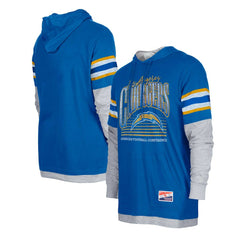 Los Angeles Chargers New Era Twofer Long Sleeve Hooded T-Shirt Royal - NFL