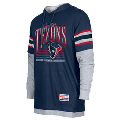 Houston Texans New Era Twofer Long Sleeve Hooded T-Shirt Navy - NFL