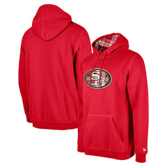 San Francisco 49ers New Era 3rd Down Plaid Pullover Hoodie Scarlet - NFL