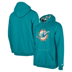 Miami Dolphins New Era 3rd Down Plaid Pullover Hoodie Teal - NFL