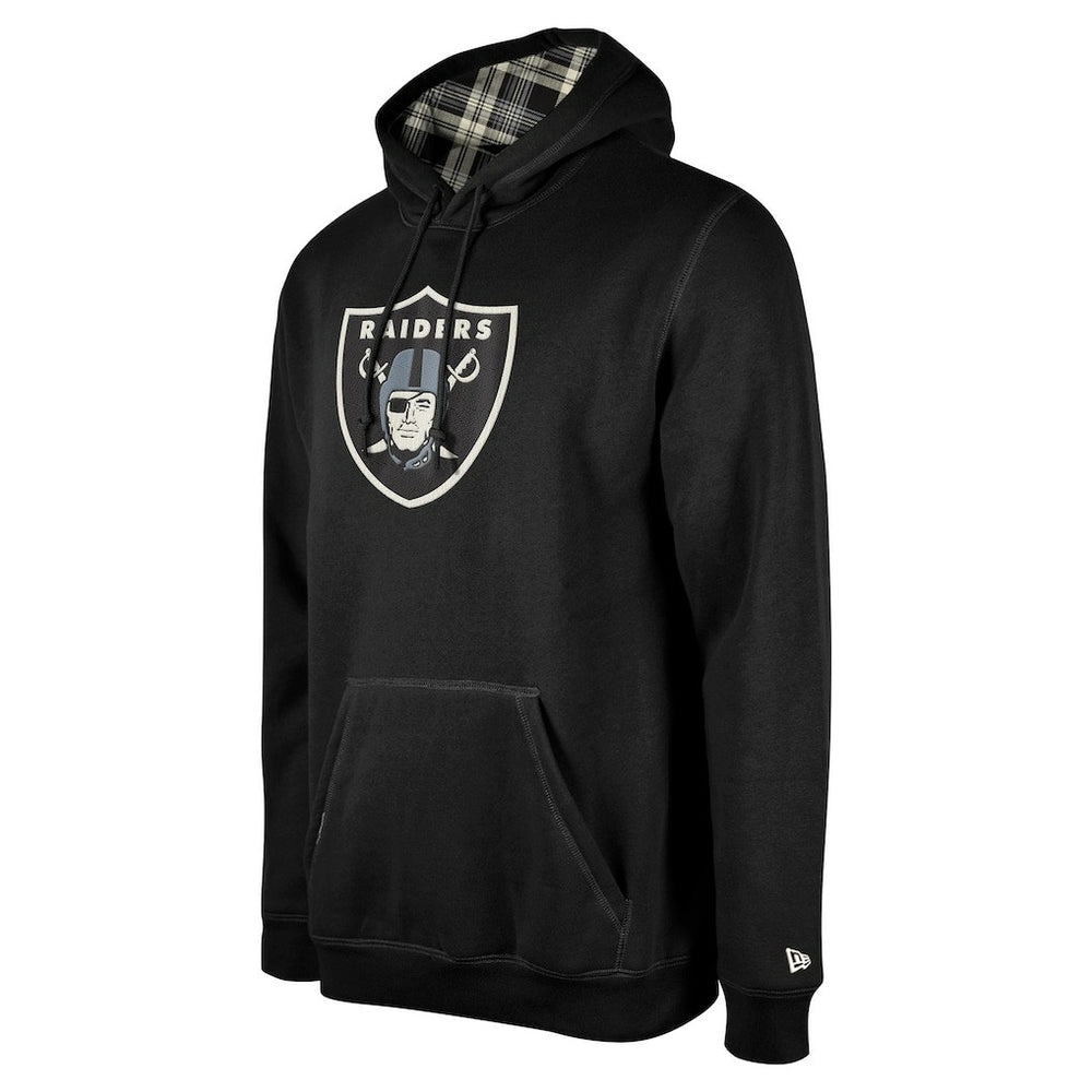 Las Vegas Raiders New Era 3rd Down Plaid Pullover Hoodie Black - NFL