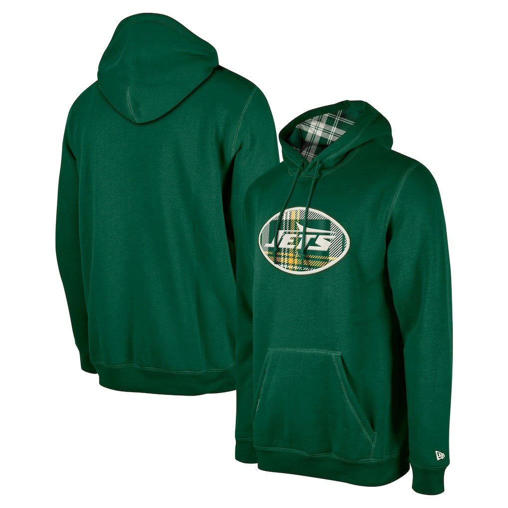 New York Jets New Era 3rd Down Plaid Pullover Hoodie Green - NFL