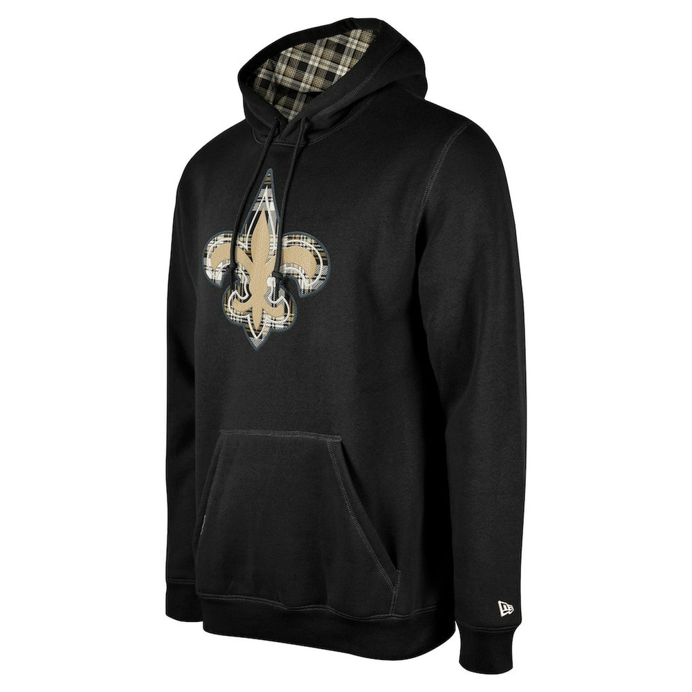 New Orleans Saints New Era 3rd Down Plaid Pullover Hoodie Black - NFL