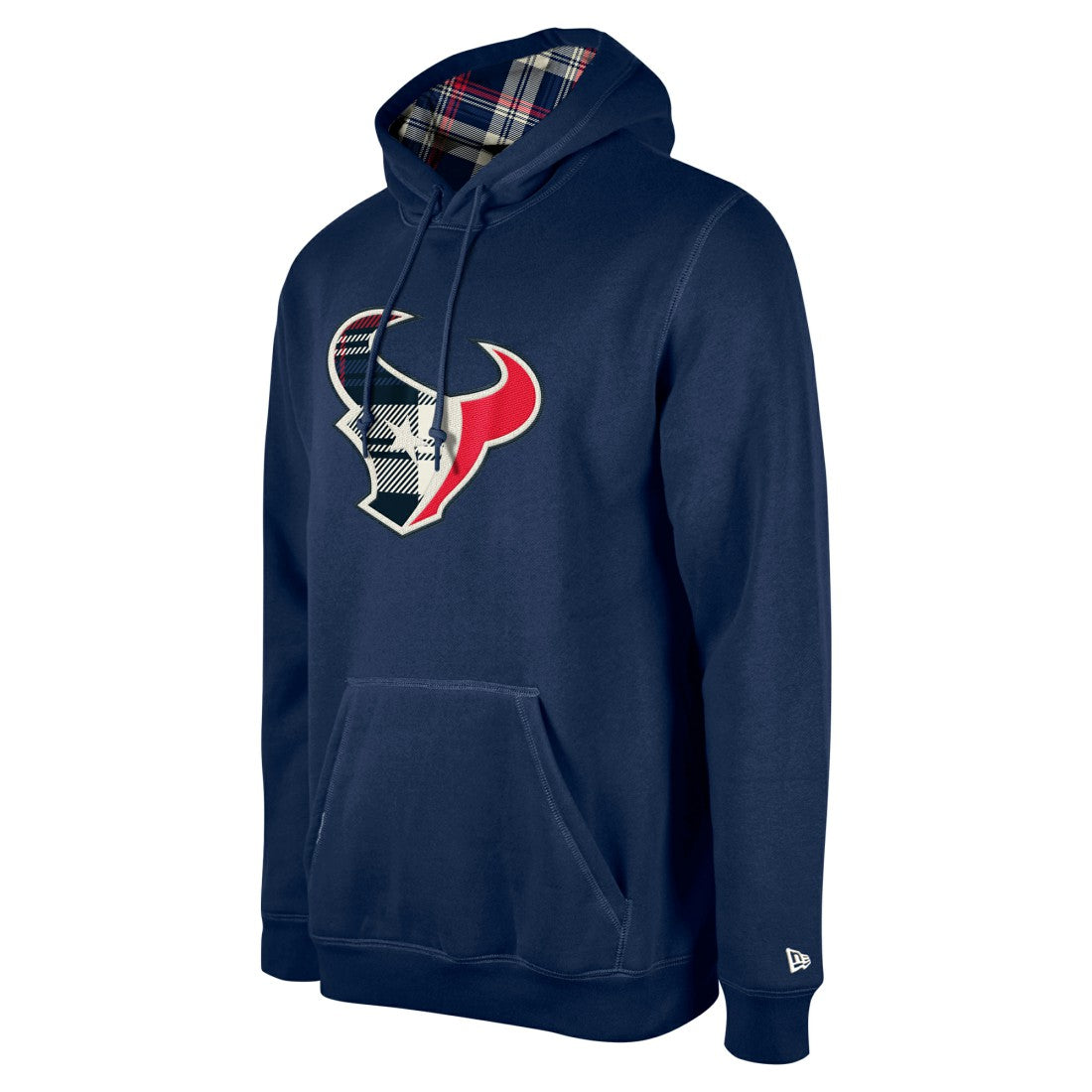 Houston Texans New Era 3rd Down Plaid Pullover Hoodie Navy - NFL