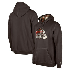 Cleveland Browns New Era 3rd Down Plaid Pullover Hoodie Brown - NFL