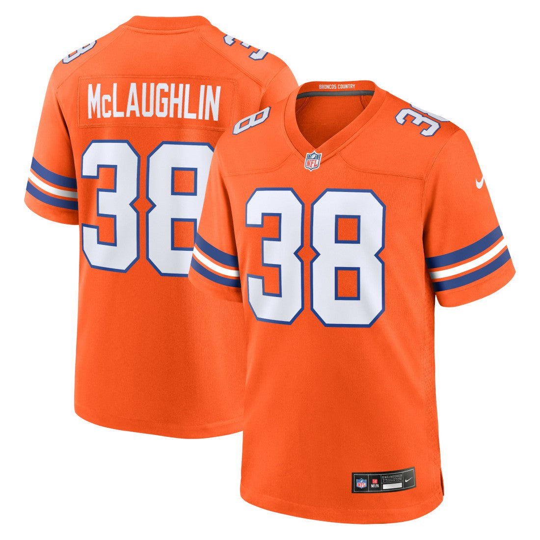 Jaleel McLaughlin Denver Broncos Mile High Collection 1977 Throwback Player Game Jersey Orange - Nike