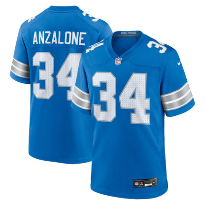 Alex Anzalone Detroit Lions Game Jersey - Blue | NFL Jerseys