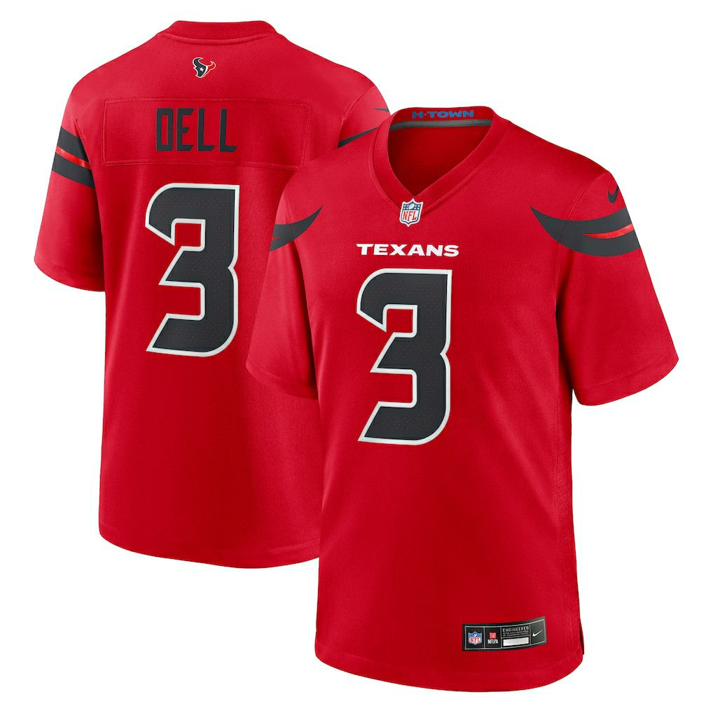 Tank Dell Houston Texans Alternate Game Jersey - Red | NFL Jerseys