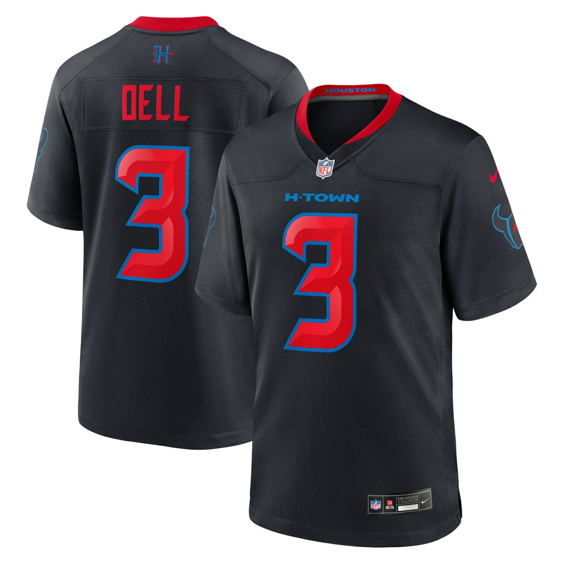 Tank Dell Houston Texans 2nd Alternate Game Jersey - Navy | NFL Jerseys