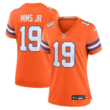 Marvin Mims Jr Denver Broncos Women's Mile High Collection 1977 Throwback Player Game Jersey - Orange | NFL Jerseys