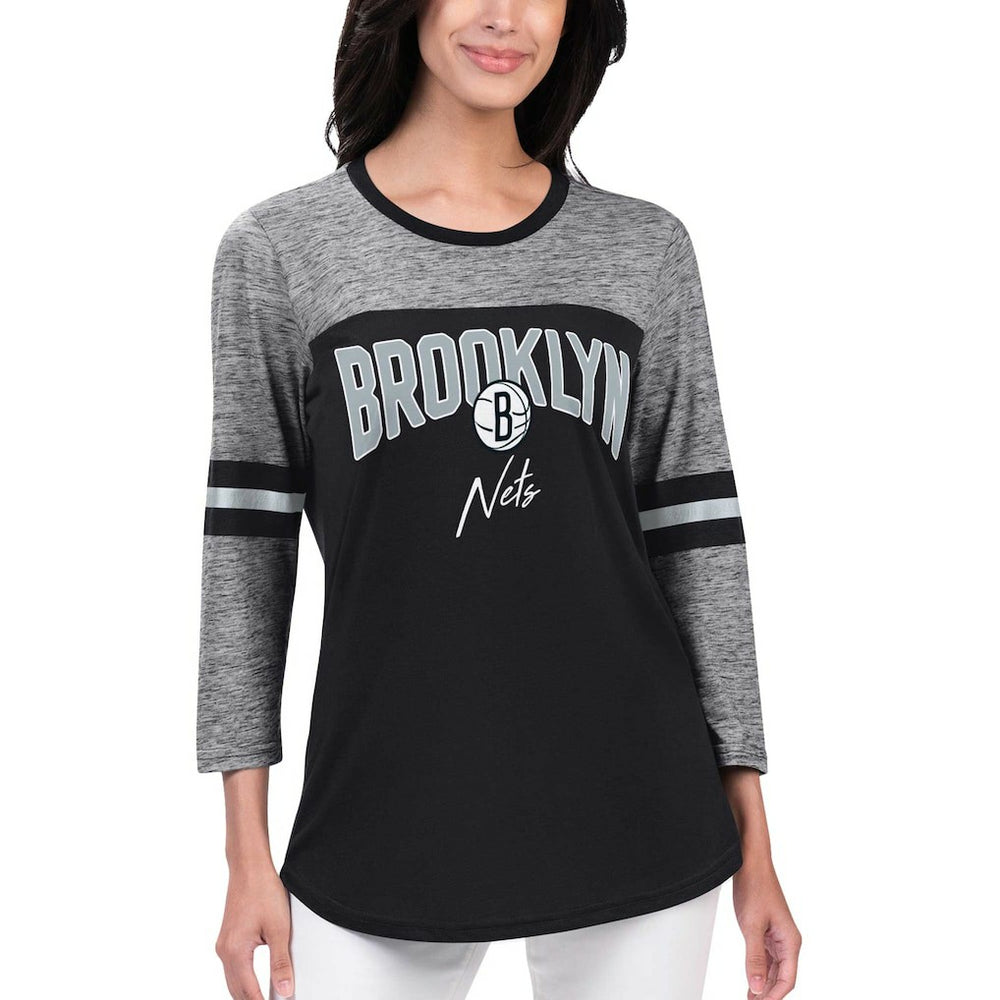NBA - Brooklyn Nets G-III 4Her by Carl Banks Women's Play the Game 3/4-Sleeve T-Shirt - Black