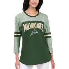 NBA - Milwaukee Bucks G-III 4Her by Carl Banks Women's Play the Game 3/4-Sleeve T-Shirt - Hunter Green