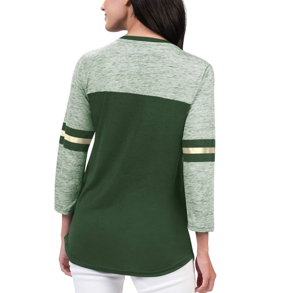 NBA - Milwaukee Bucks G-III 4Her by Carl Banks Women's Play the Game 3/4-Sleeve T-Shirt - Hunter Green