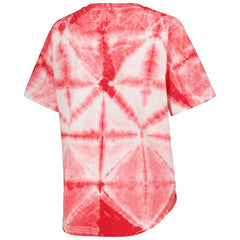 NBA - Chicago Bulls G-III 4Her by Carl Banks Women's Tournament Raglan Oversized Tie-Dye V-Neck T-Shirt - Red