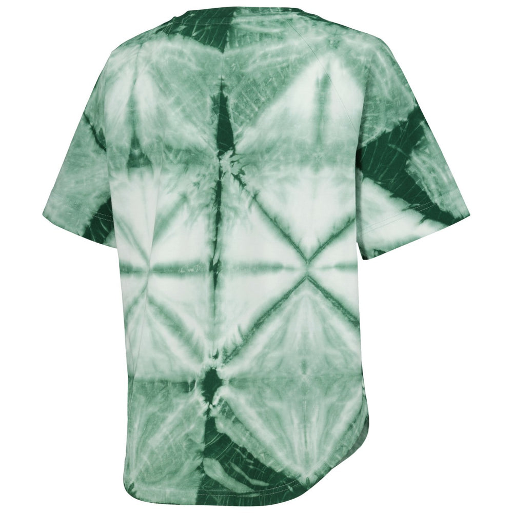 NBA - Milwaukee Bucks G-III 4Her by Carl Banks Women's Tournament Raglan Oversized Tie-Dye V-Neck T-Shirt - Hunter Green