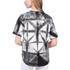 NBA - Brooklyn Nets G-III 4Her by Carl Banks Women's Tournament Raglan Oversized Tie-Dye V-Neck T-Shirt - Black