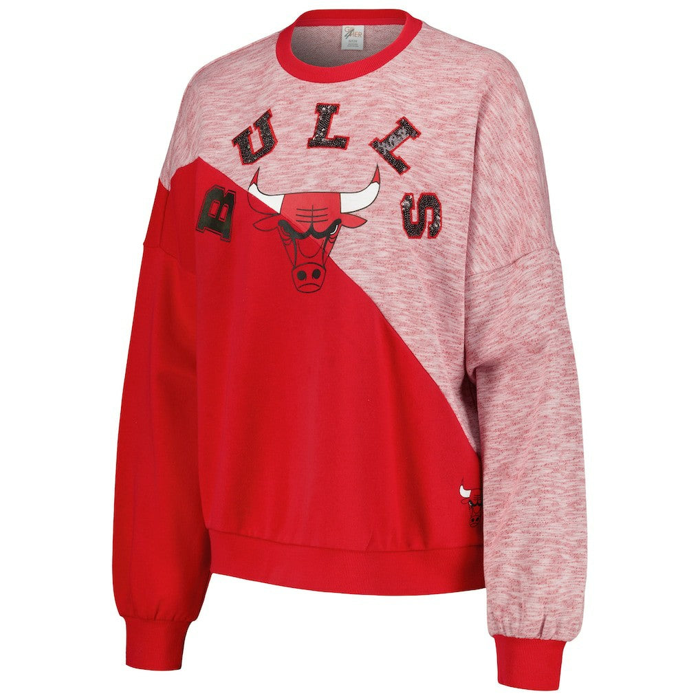 NBA - Chicago Bulls G-III 4Her by Carl Banks Women's Benches Split Pullover Sweatshirt - Red