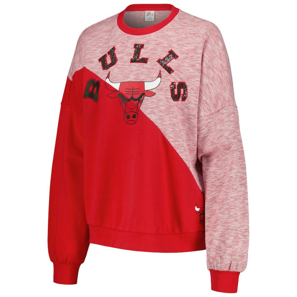 NBA - Chicago Bulls G-III 4Her by Carl Banks Women's Benches Split Pullover Sweatshirt - Red
