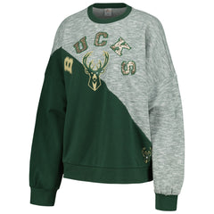 NBA - Milwaukee Bucks G-III 4Her by Carl Banks Women's Benches Split Pullover Sweatshirt - Hunter Green