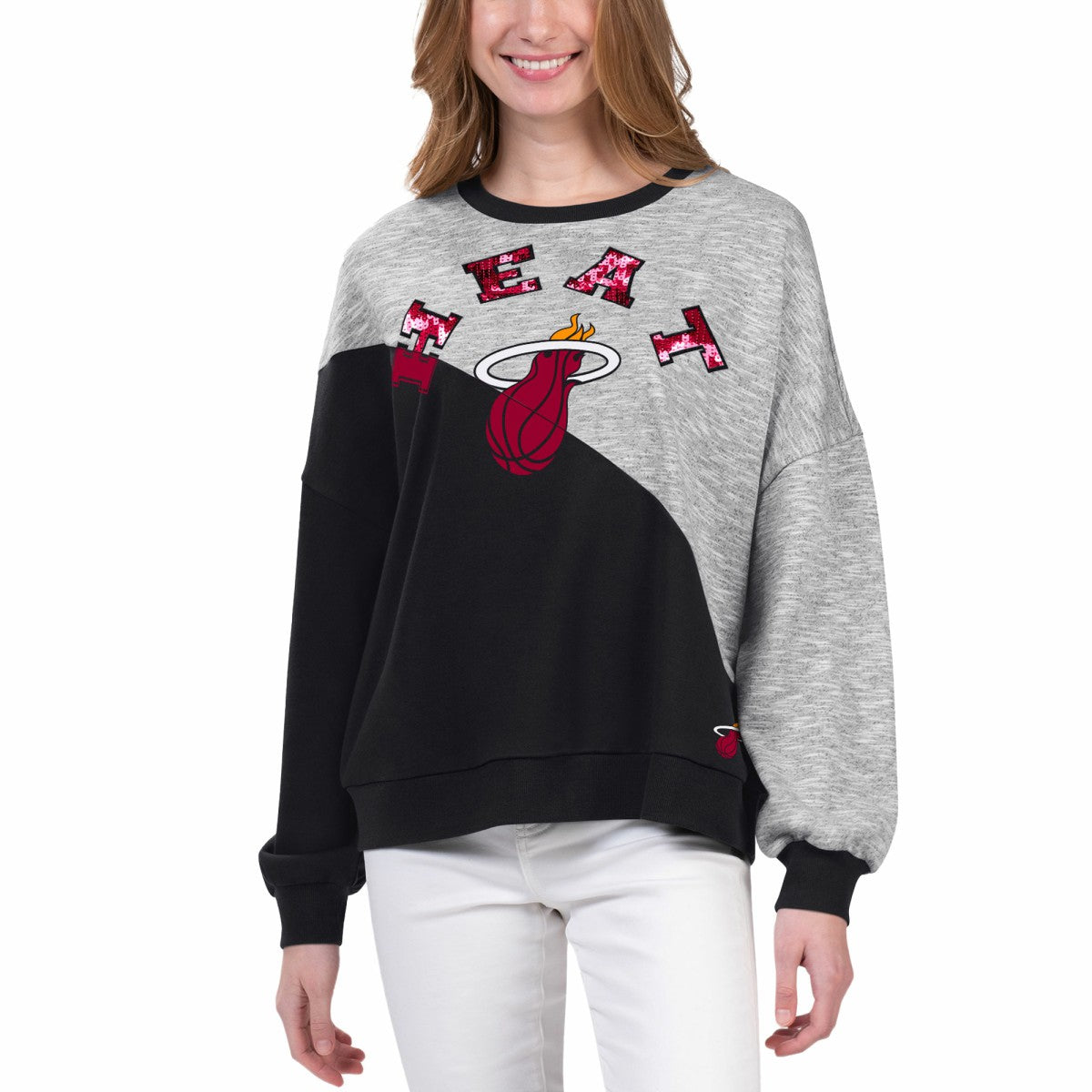 NBA - Miami Heat G-III 4Her by Carl Banks Women's Benches Split Pullover Sweatshirt - Black