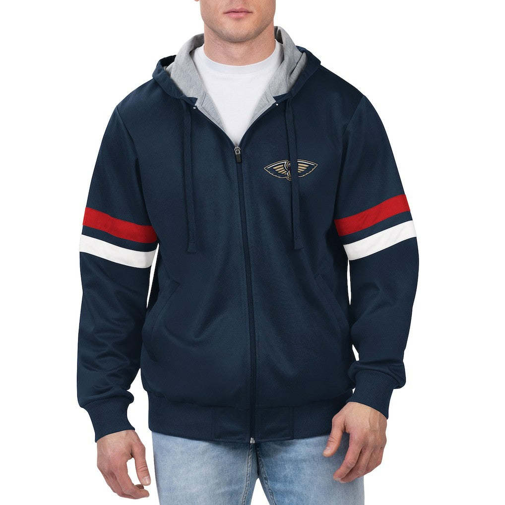 NBA - New Orleans Pelicans G-III Sports by Carl Banks Contender Full-Zip Hoodie Jacket - Navy