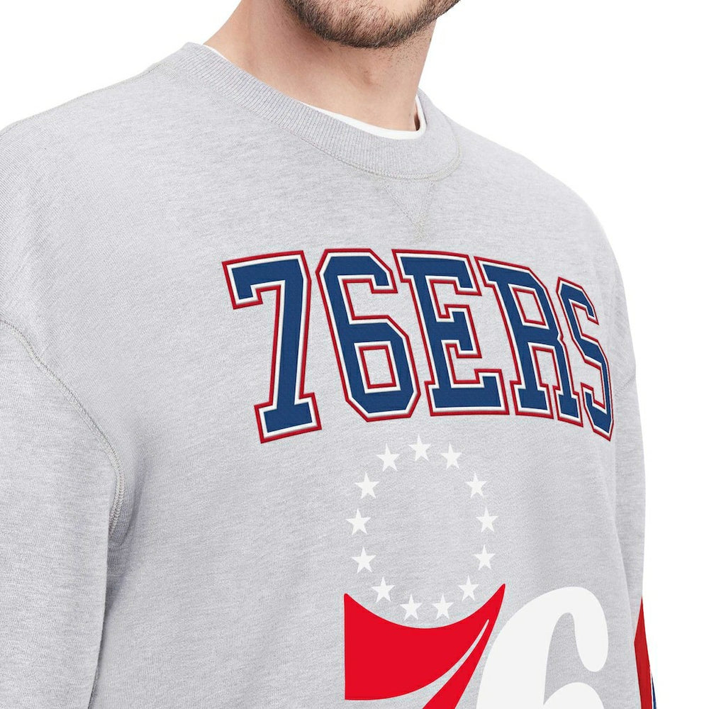 NBA - Philadelphia 76ers Tommy Jeans Hayes Crew Neck Pullover Sweatshirt - Heather Gray