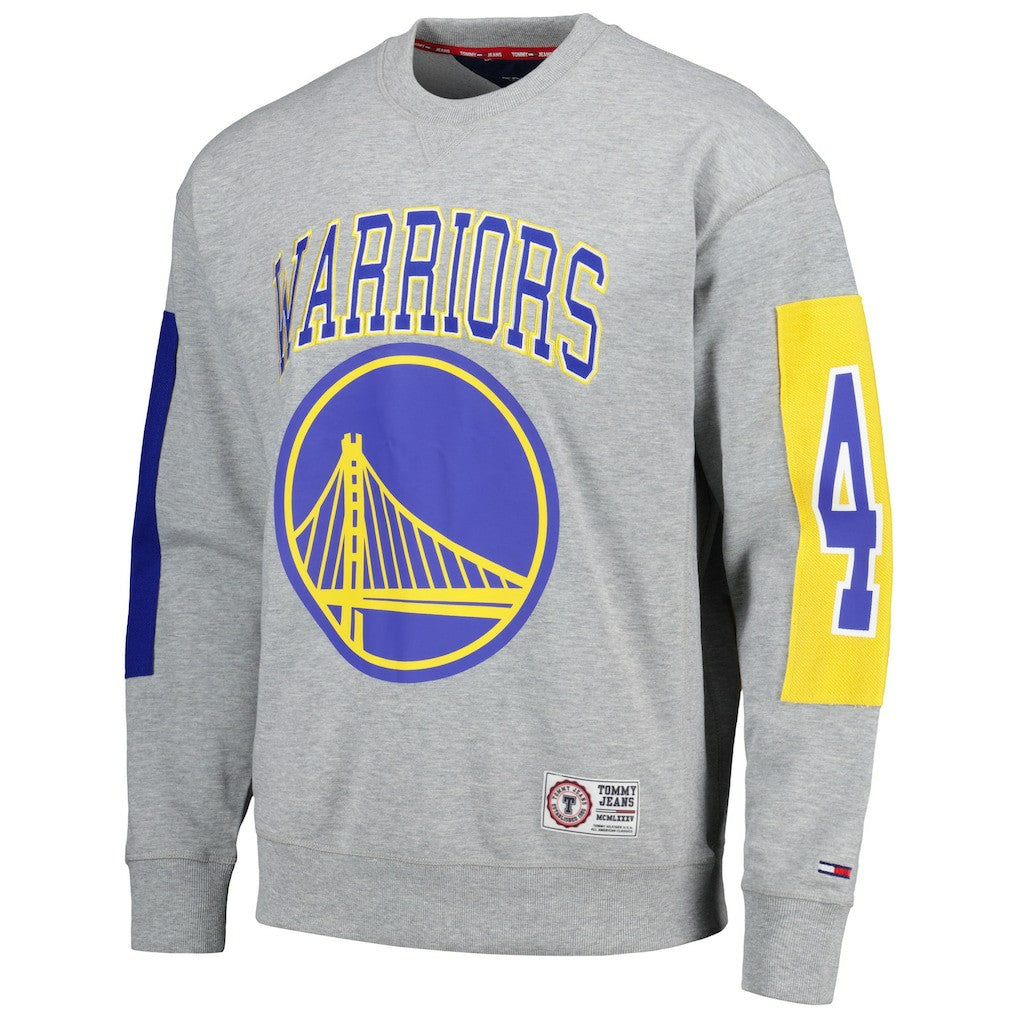 NBA - Golden State Warriors Tommy Jeans Hayes Crew Neck Pullover Sweatshirt - Heather Gray