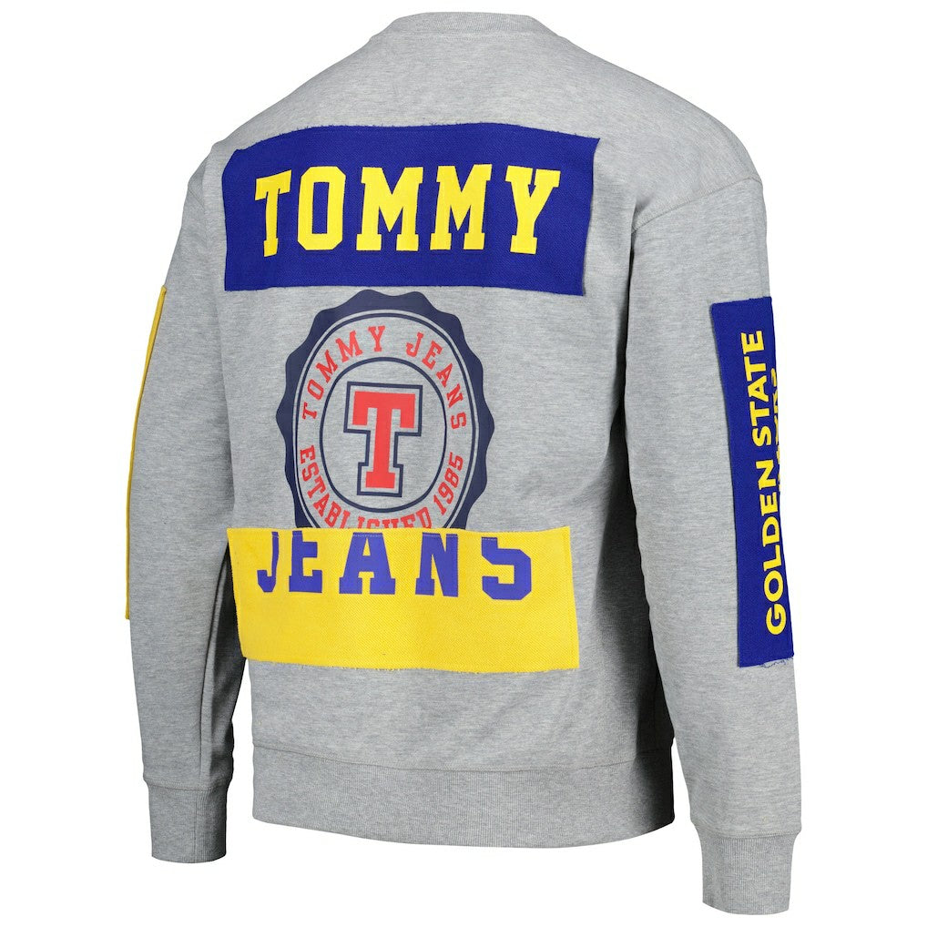 NBA - Golden State Warriors Tommy Jeans Hayes Crew Neck Pullover Sweatshirt - Heather Gray