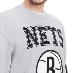 NBA - Brooklyn Nets Tommy Jeans Hayes Crew Neck Pullover Sweatshirt - Heather Gray