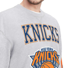 NBA - New York Knicks Tommy Jeans Hayes Crew Neck Pullover Sweatshirt - Heather Gray