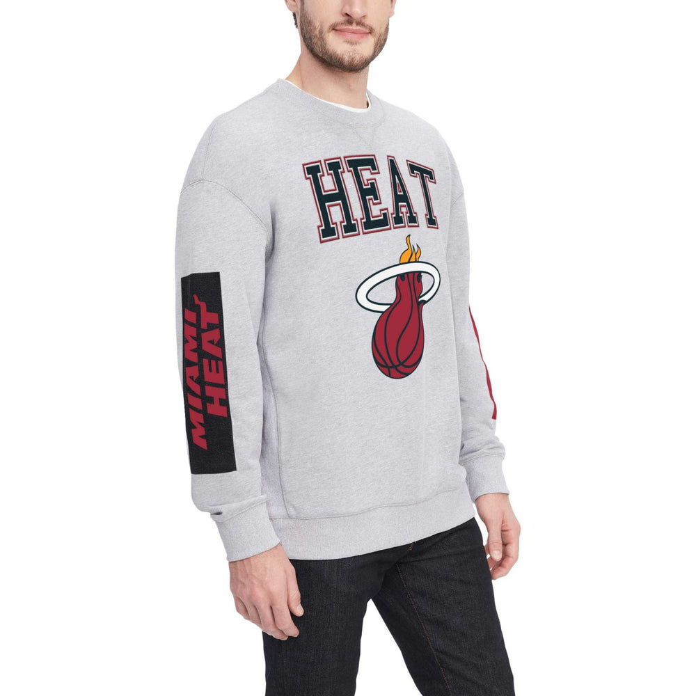 NBA - Miami Heat Tommy Jeans Hayes Crew Neck Pullover Sweatshirt - Heather Gray