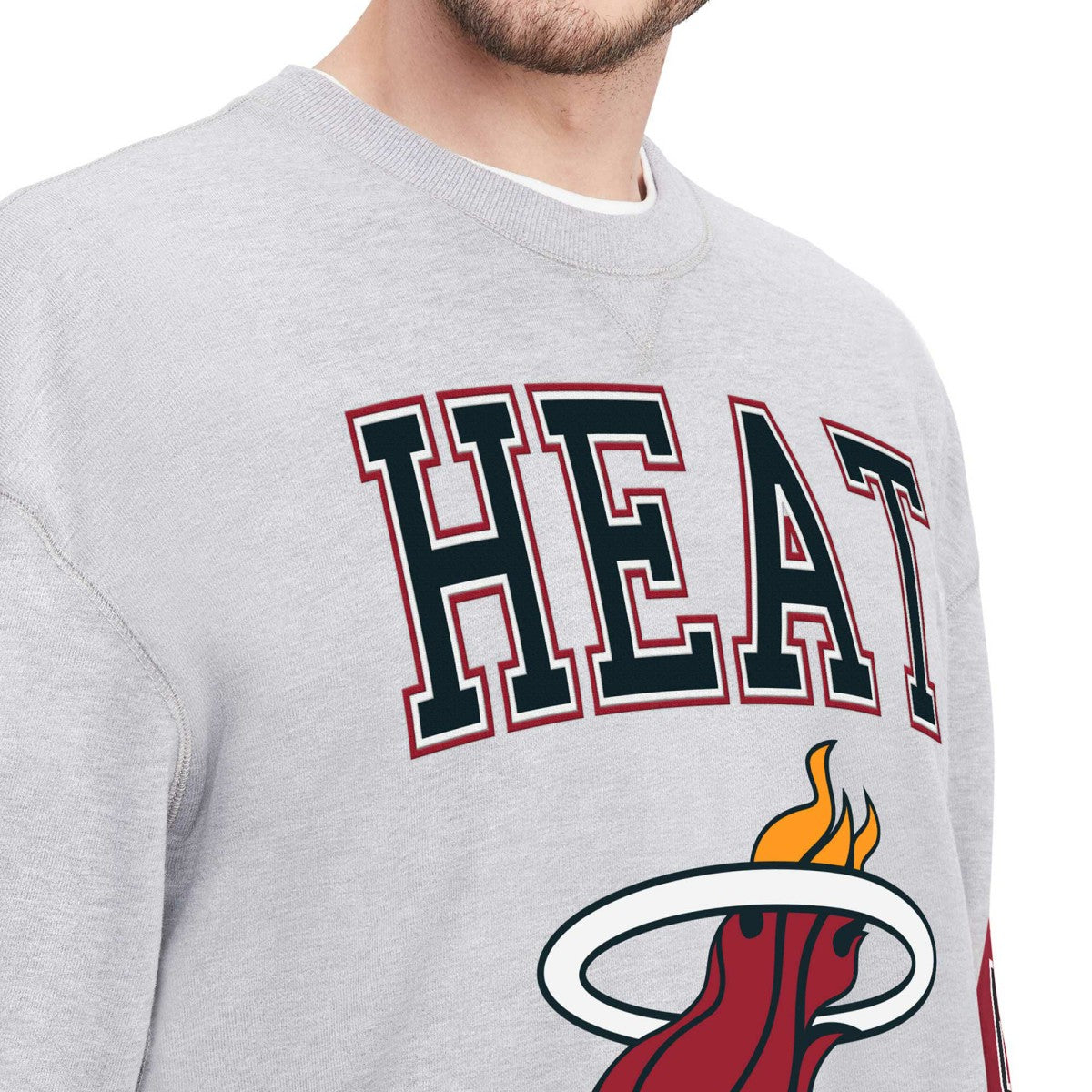 NBA - Miami Heat Tommy Jeans Hayes Crew Neck Pullover Sweatshirt - Heather Gray
