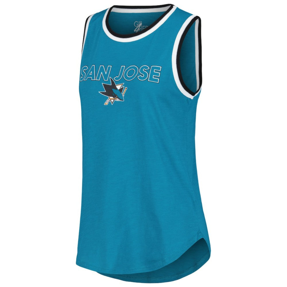 San Jose Sharks - G-III 4Her by Carl Banks Women's Strategy Tank Top Teal