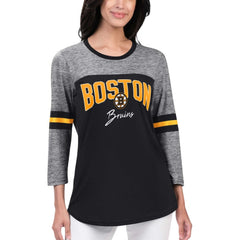 Boston Bruins G-III 4Her by Carl Banks Women's Play The Game 3/4-Sleeve T-Shirt Black