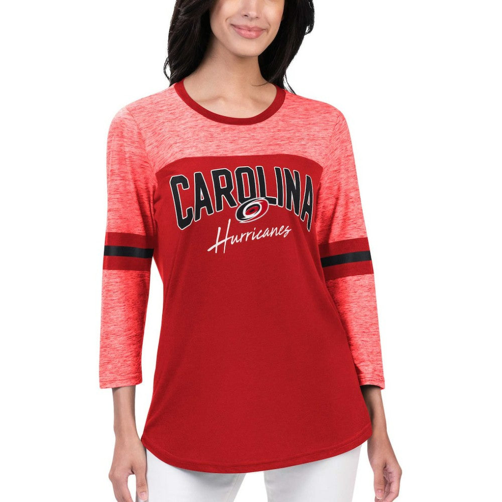 Carolina Hurricanes - G-III 4Her by Carl Banks Women's Play The Game 3/4-Sleeve T-Shirt Red