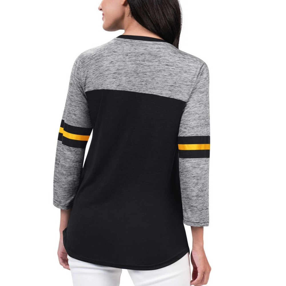 Pittsburgh Penguins G-III 4Her by Carl Banks Women's Play The Game 3/4-Sleeve T-Shirt Black