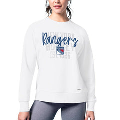 New York Rangers MSX by Michael Strahan Women's Millie Raglan Pullover Sweatshirt White