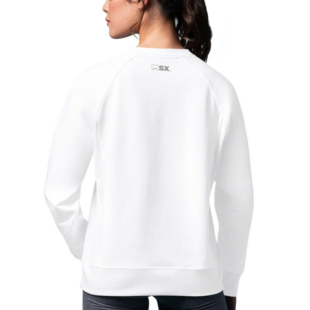 New York Rangers MSX by Michael Strahan Women's Millie Raglan Pullover Sweatshirt White