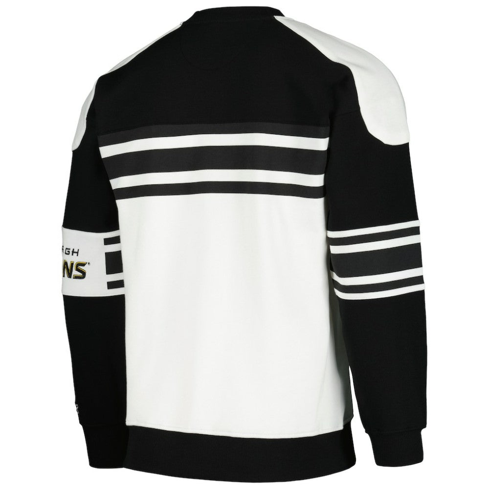 Pittsburgh Penguins Starter Defense Fleece Crewneck Pullover Sweatshirt White
