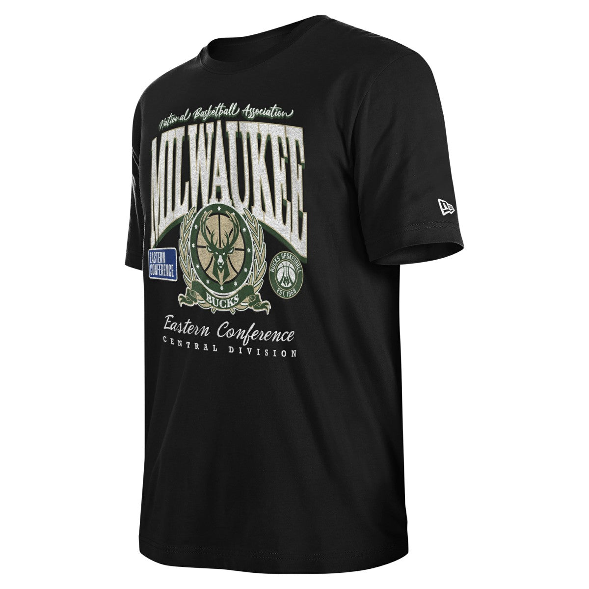 New Era - Milwaukee Bucks Unisex Oversized Essentials Boxy T-Shirt - Black