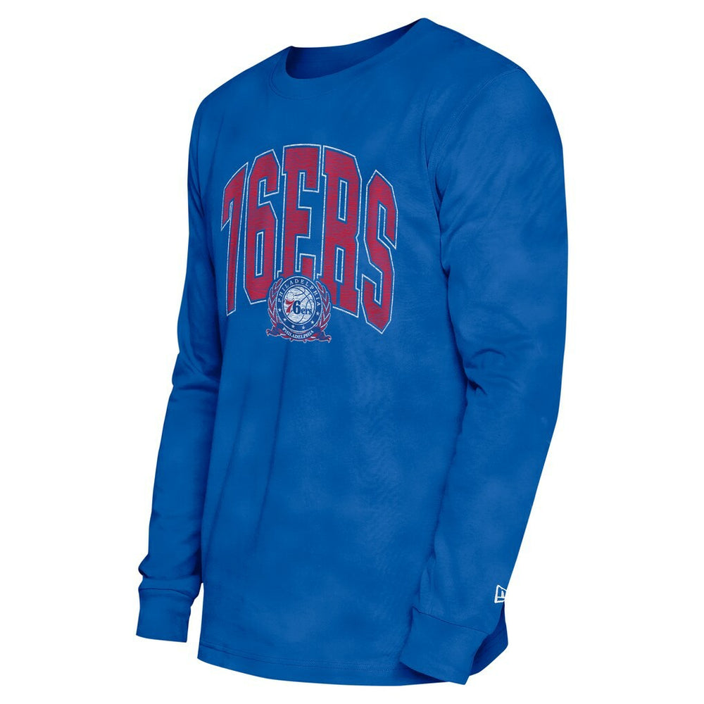 New Era - Philadelphia 76ers Unisex Oversized Essentials Enzyme Wash Long Sleeve T-Shirt - Royal