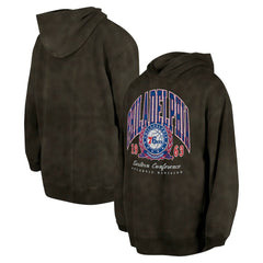 New Era - Philadelphia 76ers Unisex Oversized Essentials Pigment Wash Fleece Pullover Hoodie - Charcoal