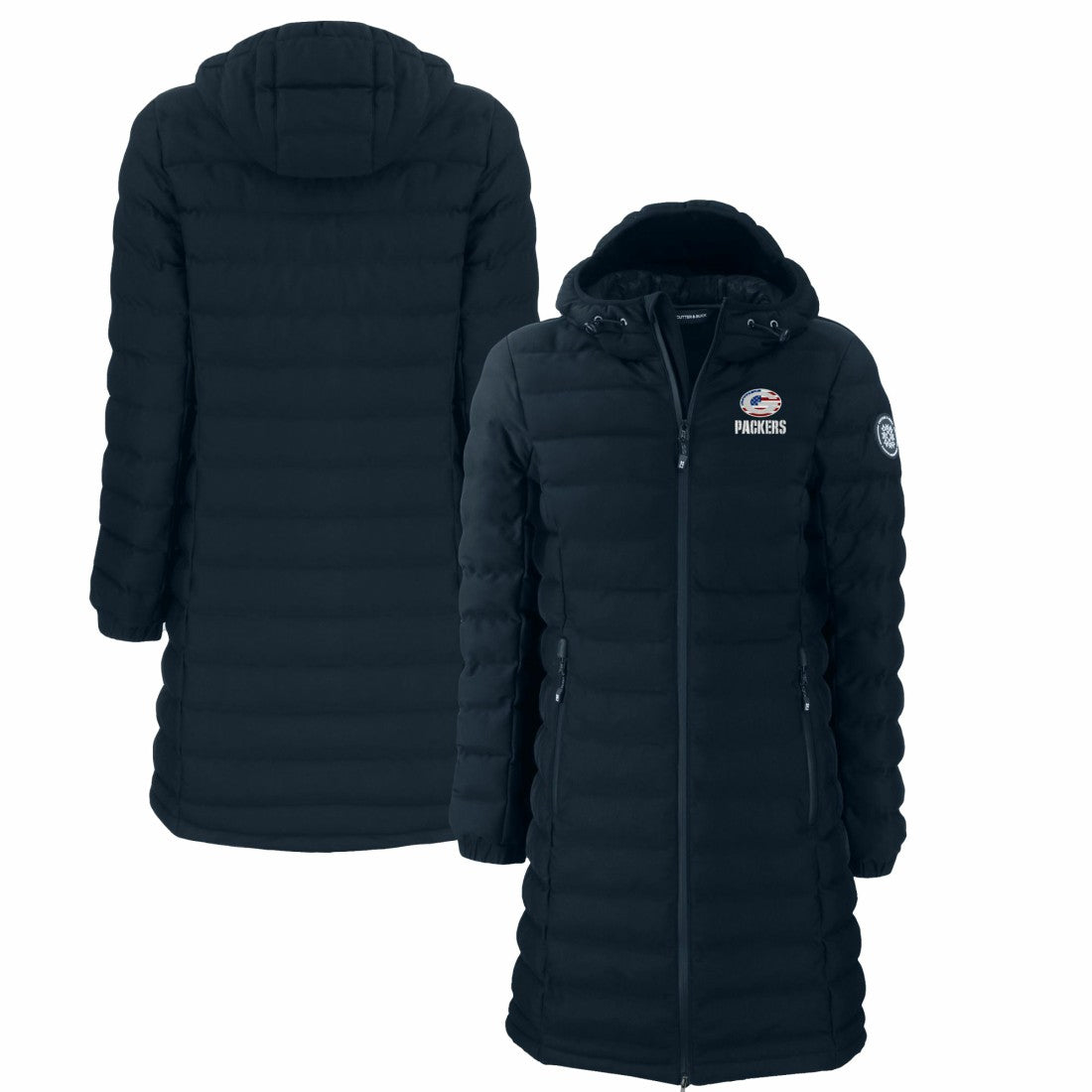 Green Bay Packers Cutter & Buck Women's Americana Mission Ridge Repreve Eco Insulated Full-Zip Puffer Jacket Navy - NFL