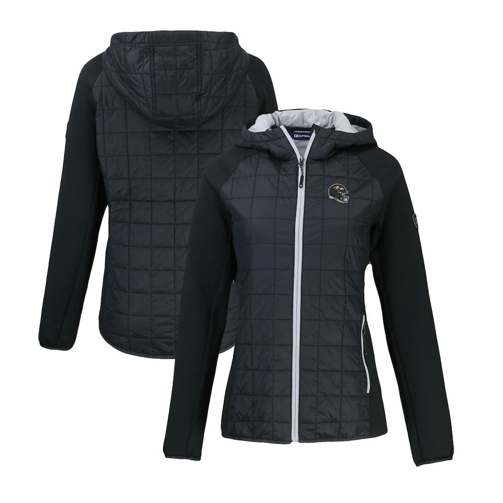 Baltimore Ravens Cutter & Buck Women's Helmet Logo Rainier Primaloft Eco Full-Zip Hybrid Jacket Black - NFL