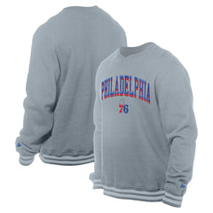 New Era - Philadelphia 76ers Chenille Cross Over Pullover Sweatshirt - Gray