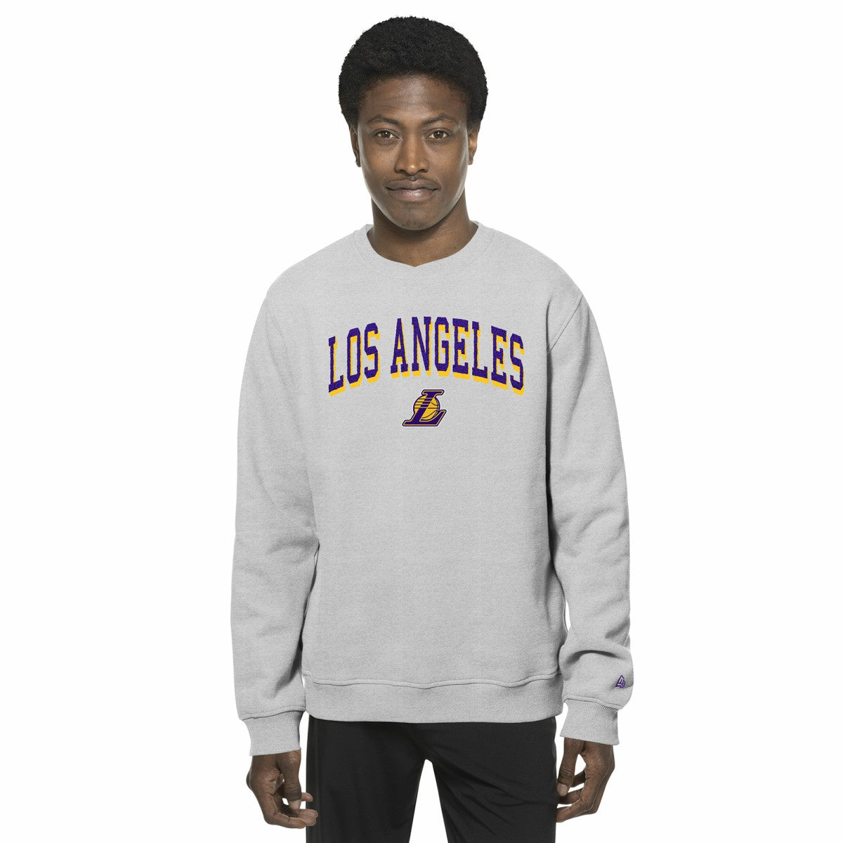 New Era - Los Angeles Lakers Chenille Cross Over Pullover Sweatshirt - Gray